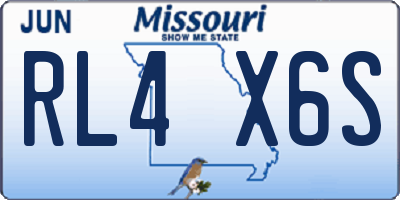 MO license plate RL4X6S