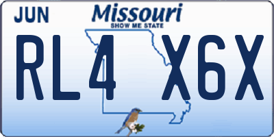 MO license plate RL4X6X