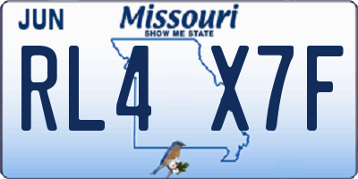 MO license plate RL4X7F