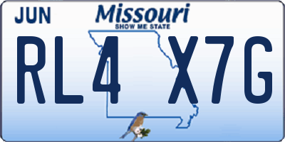 MO license plate RL4X7G