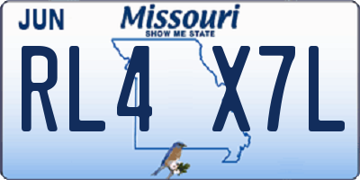 MO license plate RL4X7L