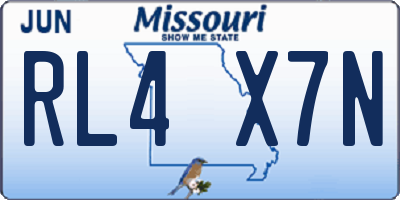 MO license plate RL4X7N
