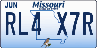 MO license plate RL4X7R