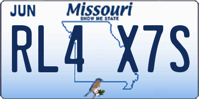 MO license plate RL4X7S