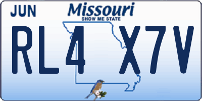 MO license plate RL4X7V