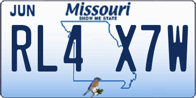 MO license plate RL4X7W