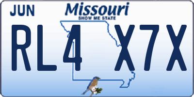 MO license plate RL4X7X