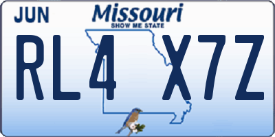 MO license plate RL4X7Z