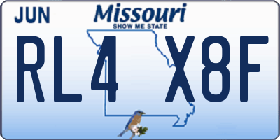 MO license plate RL4X8F