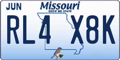 MO license plate RL4X8K