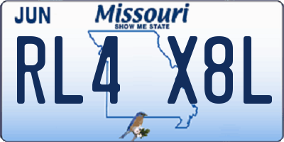 MO license plate RL4X8L