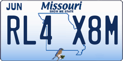 MO license plate RL4X8M