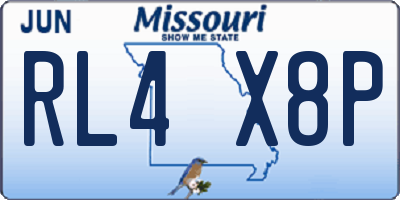 MO license plate RL4X8P