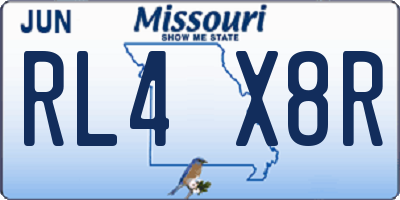 MO license plate RL4X8R