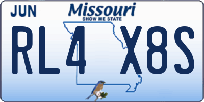 MO license plate RL4X8S