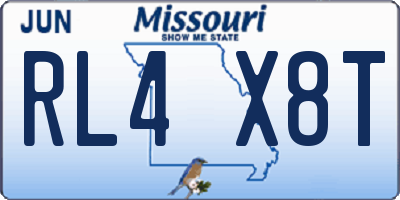 MO license plate RL4X8T