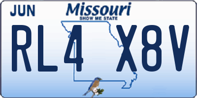 MO license plate RL4X8V