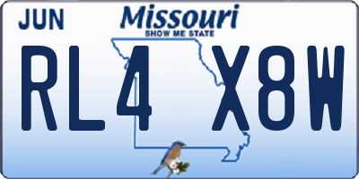 MO license plate RL4X8W