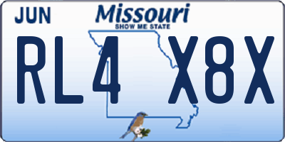 MO license plate RL4X8X
