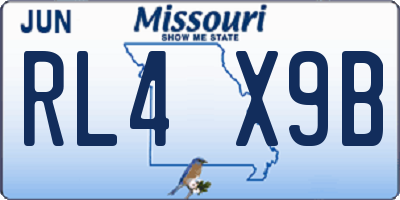 MO license plate RL4X9B