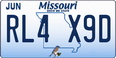 MO license plate RL4X9D