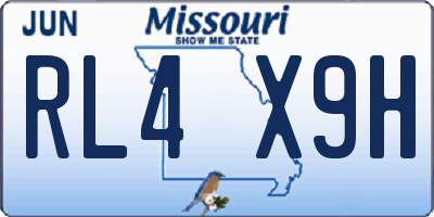 MO license plate RL4X9H