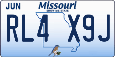 MO license plate RL4X9J