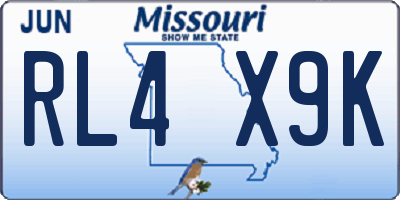 MO license plate RL4X9K