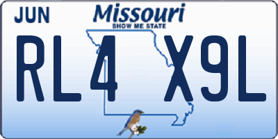 MO license plate RL4X9L