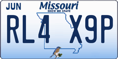 MO license plate RL4X9P