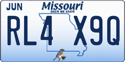 MO license plate RL4X9Q