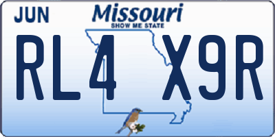 MO license plate RL4X9R