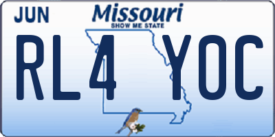 MO license plate RL4Y0C