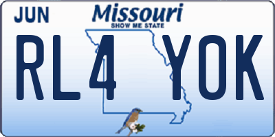 MO license plate RL4Y0K