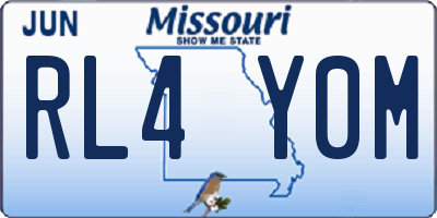 MO license plate RL4Y0M