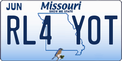 MO license plate RL4Y0T