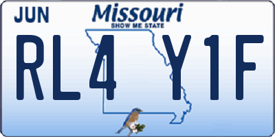 MO license plate RL4Y1F