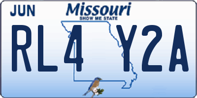 MO license plate RL4Y2A