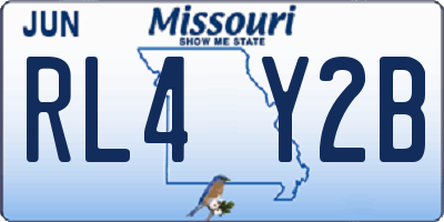 MO license plate RL4Y2B