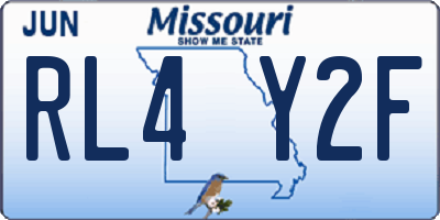 MO license plate RL4Y2F