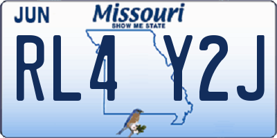 MO license plate RL4Y2J
