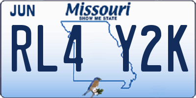 MO license plate RL4Y2K