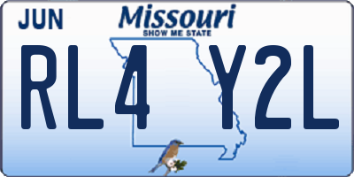 MO license plate RL4Y2L