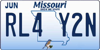 MO license plate RL4Y2N