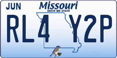 MO license plate RL4Y2P