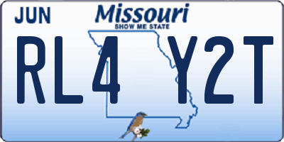 MO license plate RL4Y2T