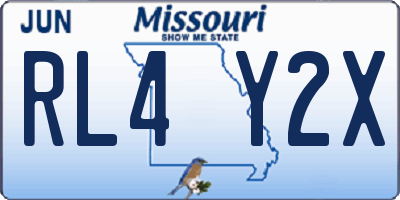 MO license plate RL4Y2X