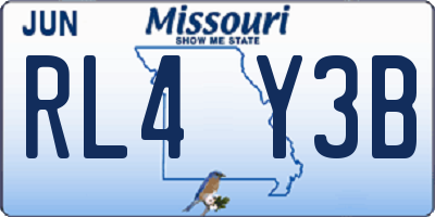 MO license plate RL4Y3B