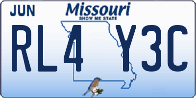 MO license plate RL4Y3C