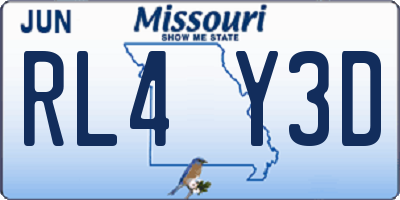 MO license plate RL4Y3D